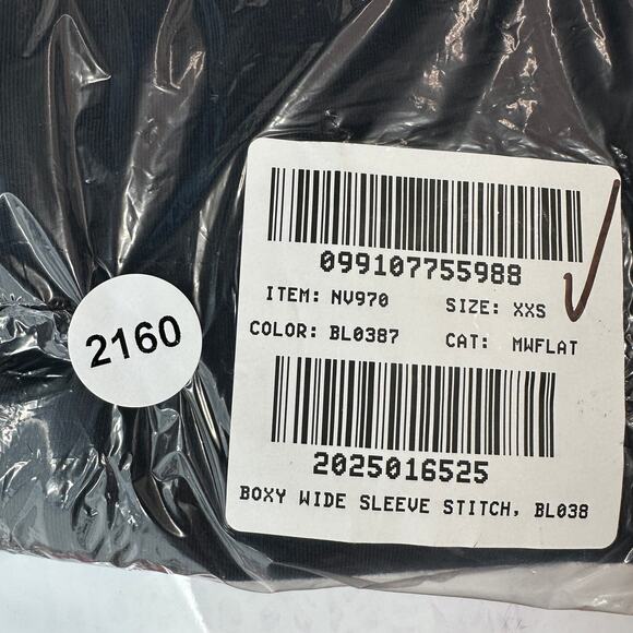 Madewell Wide Sleeve Boxy Tee WMNS 2XS Dark Navy Drop Shoulder Contrast Stitch - Picture 8 of 8